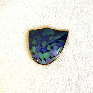 VINTAGE Blue and Purple Abstract Lapel Pin - Retro Brooch - Unique Scarf Pin